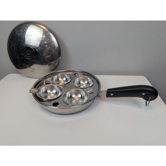 Revere Ware Other - Revere Ware 8" Skillet Steel Copper Frying Pan Poacher Lid Pre 1968 Mint